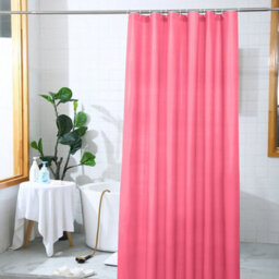 Neel Blue Bright Pink Shower Curtain With 12 Hooks, Mould & Mildew Resistant - 72X72 Inch - thumbnail 6