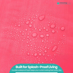 Neel Blue Bright Pink Shower Curtain With 12 Hooks, Mould & Mildew Resistant - 72X72 Inch - thumbnail 9