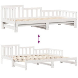 Walplus Daybed With Trundle And Drawers Without Mattress White 90X190 Cm Single - thumbnail 8