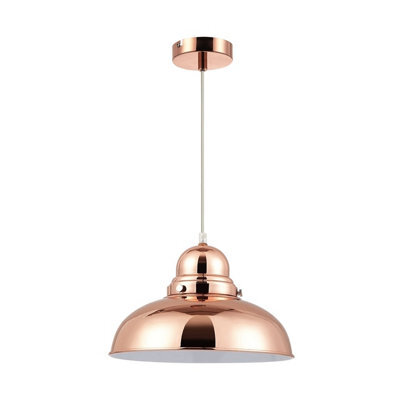 Orsina Bell Pendant Light With Copper Finish , Hanging Lamp With Chrome Screws, Pendant Lamp With Glass Bulb Cover - image 1