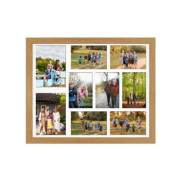 AK Frames 20X16 Oak Sleek Multi Photo Frame With White Mount - Holds 9 Apertures (2X) 7X5, (7X) 6X4 Photos - thumbnail 1