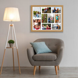 AK Frames 20X16 Oak Sleek Multi Photo Frame With White Mount - Holds 9 Apertures (2X) 7X5, (7X) 6X4 Photos - thumbnail 3