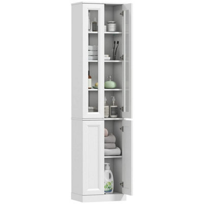 Tall Bathroom Storage Cabinet, 6-Tier Bathroom Cabinet, White - image 1