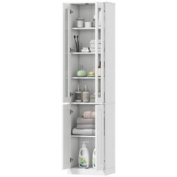 Tall Bathroom Storage Cabinet, 6-Tier Bathroom Cabinet, White - thumbnail 3