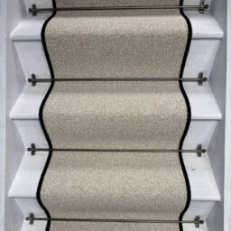 RainbowHome Keswick Cream Stair Runner With 100% Pure Wool Edge 55 700 - thumbnail 1