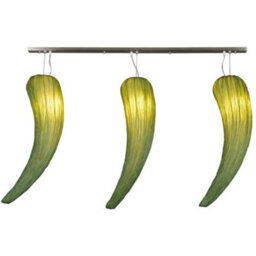 Luminosa Lighting Luminosa Hot Spicy Straight Bar Pendant Ceiling Light Green Silk