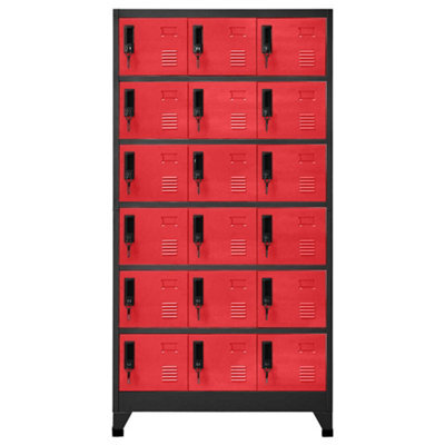 Berkfield Modern Locker Cabinet Anthracite And Red 90X40X180 Cm Steel - image 1