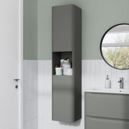 GoodHome Nevado Tall Matt Green Bathroom Double Column Cabinet (H)160Cm (W)35Cm - thumbnail 7