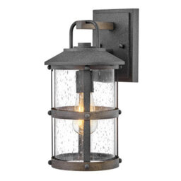 Luminosa Lighting Luminosa Hinkley Lakehouse Outdoor Wall Lantern Aged Zinc With Driftwood Grey, Ip44 - thumbnail 1