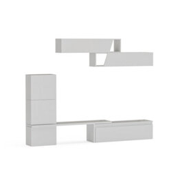 Decorotika Arad Moduler Modern Tv Unit Wall Mount Customizable Layout High Gloss White - thumbnail 4
