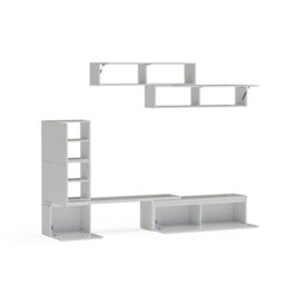 Decorotika Arad Moduler Modern Tv Unit Wall Mount Customizable Layout High Gloss White - thumbnail 5