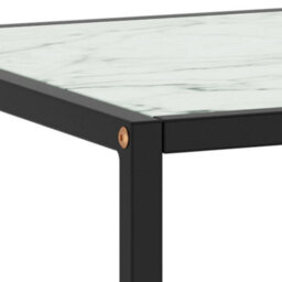 Vidaxl Coffee Table Black With White Marble Glass 90X90X50 Cm - thumbnail 4