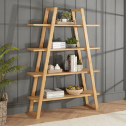 The Furniture Market Marbury Oak A-Shape Open Display Bookcase