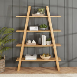 The Furniture Market Marbury Oak A-Shape Open Display Bookcase - thumbnail 2