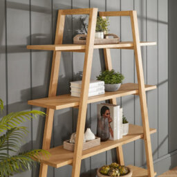 The Furniture Market Marbury Oak A-Shape Open Display Bookcase - thumbnail 3