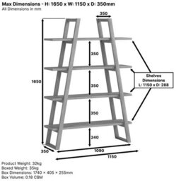 The Furniture Market Marbury Oak A-Shape Open Display Bookcase - thumbnail 9