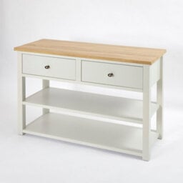 Homestylestore 1215mm Antique White And Oak Bathroom Vanity Unit With Bronze Round Handles