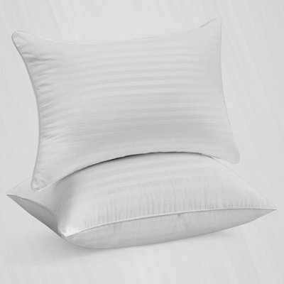 Ameha White Brushed Microfiber Striped Pillowcase Pair - Soft Luxury Pillow Cases, Envelope Closure, Machine Washable Pillow Cover - image 1