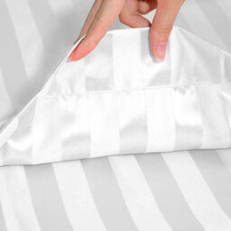 Ameha White Brushed Microfiber Striped Pillowcase Pair - Soft Luxury Pillow Cases, Envelope Closure, Machine Washable Pillow Cover - thumbnail 5