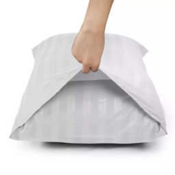 Ameha White Brushed Microfiber Striped Pillowcase Pair - Soft Luxury Pillow Cases, Envelope Closure, Machine Washable Pillow Cover - thumbnail 6
