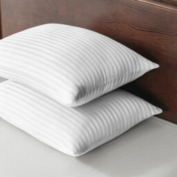 Ameha White Brushed Microfiber Striped Pillowcase Pair - Soft Luxury Pillow Cases, Envelope Closure, Machine Washable Pillow Cover - thumbnail 2