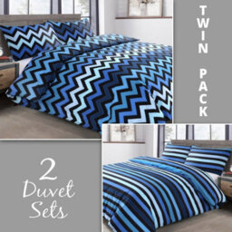 Velosso Blue Kenzy Two Pack Duvet Cover And Pillowcase Set Double