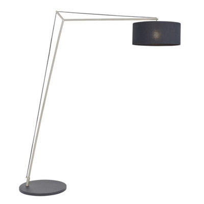 Luminosa Lighting Luminosa Ravenna Floor Lamp Matt Nickel Plate & Black Cotton Fabric - image 1
