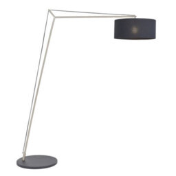 Luminosa Lighting Luminosa Ravenna Floor Lamp Matt Nickel Plate & Black Cotton Fabric
