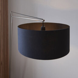 Luminosa Lighting Luminosa Ravenna Floor Lamp Matt Nickel Plate & Black Cotton Fabric - thumbnail 4