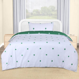Ameha Print Duvet Cover 3 Piece Set Green & White Dotted Pattern Anti Allergic Microfiber Double (200X200Cm) - thumbnail 2