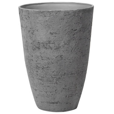 Beliani Grfey Grey Stone Tall Planter 51 X 51 X 71 Cm - Weatherproof Fibre Clay Indoor Outdoor - image 1