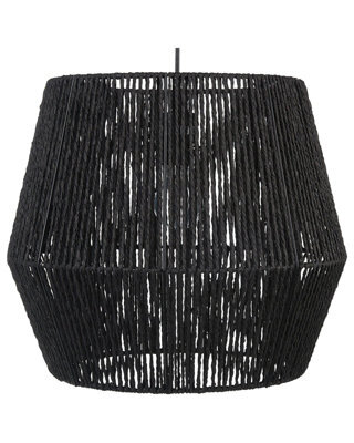Wyld and Coco Luma Black Paper Rope Pendant Lamp With Adjustable Cord, W30 X D30 X H35Cm - image 1