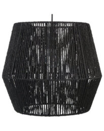 Wyld and Coco Luma Black Paper Rope Pendant Lamp With Adjustable Cord, W30 X D30 X H35Cm - thumbnail 1