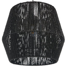 Wyld and Coco Luma Black Paper Rope Pendant Lamp With Adjustable Cord, W30 X D30 X H35Cm - thumbnail 5