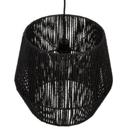 Wyld and Coco Luma Black Paper Rope Pendant Lamp With Adjustable Cord, W30 X D30 X H35Cm - thumbnail 4