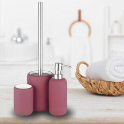 Urbn-Living Purple - 4-Pcs Lulu Bath Accessories Set - Matt Colour - thumbnail 3
