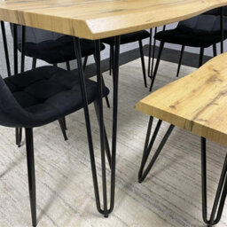 Kosy Koala Wooden Dining Table With Bench And 4 Black Velvet Chairs - Stylish Dining Room Furniture - thumbnail 9