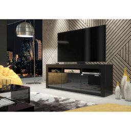 Creative Furniture Shine Tv Unit 160Cm - Black With Gloss Doors - thumbnail 6