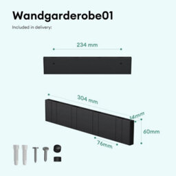 Matte Black Foldable Aluminium Wall Coat Rack 4 Hooks 4 Hook Matte Black Alloy Foldable Wall Mount Coat Hanger - thumbnail 2