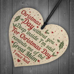 Red Ocean Great Mum Memorial Christmas Tree Bauble Wooden Hanging Heart Xmas Decoration Sign - thumbnail 6