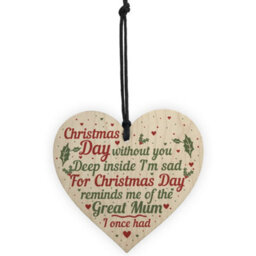 Red Ocean Great Mum Memorial Christmas Tree Bauble Wooden Hanging Heart Xmas Decoration Sign - thumbnail 5