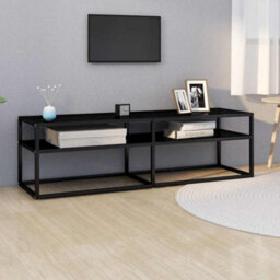 Vidaxl Tv Cabinet Black 140X40X40.5 Cm Tempered Glass