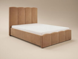 Solace+Co Enrica Upholstered Bed Frame With Statement Headboard, Double, Brown Velvet - thumbnail 5