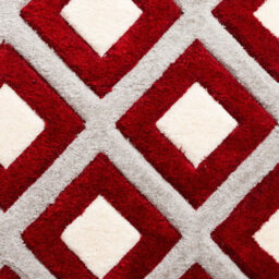 Grey Red Modern Shaggy Geometric Rug For Dining Room-160Cm X 220Cm - thumbnail 2