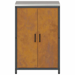 Berkfield Kitchen Storage Cabinet With Drawer Rusty Weathering Steel - thumbnail 7