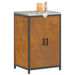 Berkfield Kitchen Storage Cabinet With Drawer Rusty Weathering Steel - thumbnail 3