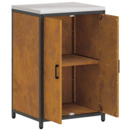 Berkfield Kitchen Storage Cabinet With Drawer Rusty Weathering Steel - thumbnail 6