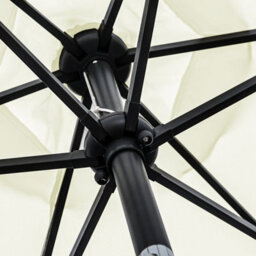 VRUC Garden Parasol Outdoor Patio Umbrella With Solar Led Lights And Crank Tilt 2.5M Cream - thumbnail 6