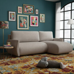 Forest D Corner Sofa Bed Modern Design With Dl Folding System Storage Compartment And Universal Layout Beige - thumbnail 2