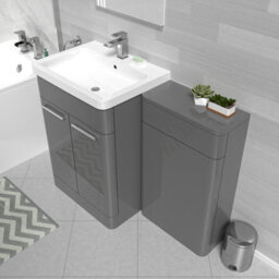 Nes Home Grey 1100mm Freestanding Cabinet Ceramic Basin & Wc Unit - thumbnail 4